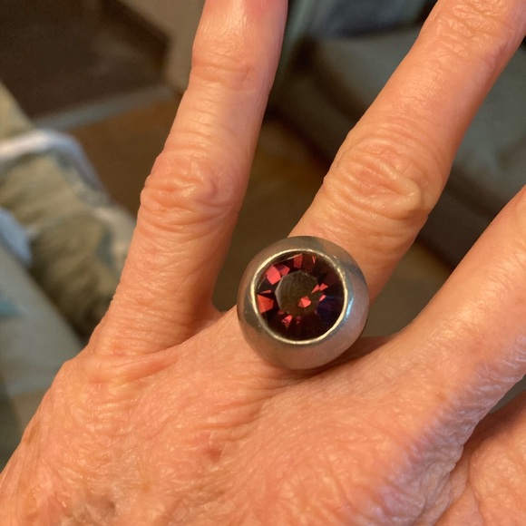 Jewelry - Big Metal London purple stone Ring